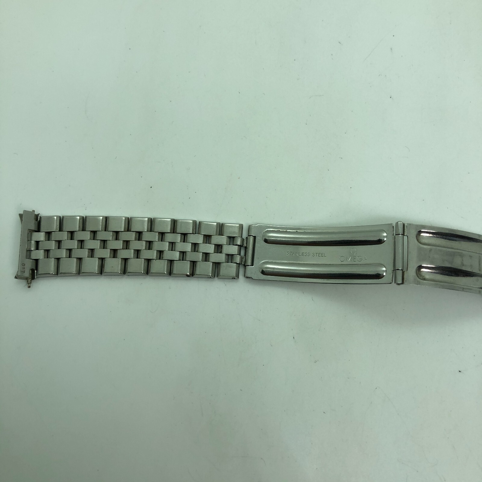 [w2095] OMEGA Vintage Bracelet 017 16cm 6.3″ 19mm Stainless steel EX/VG