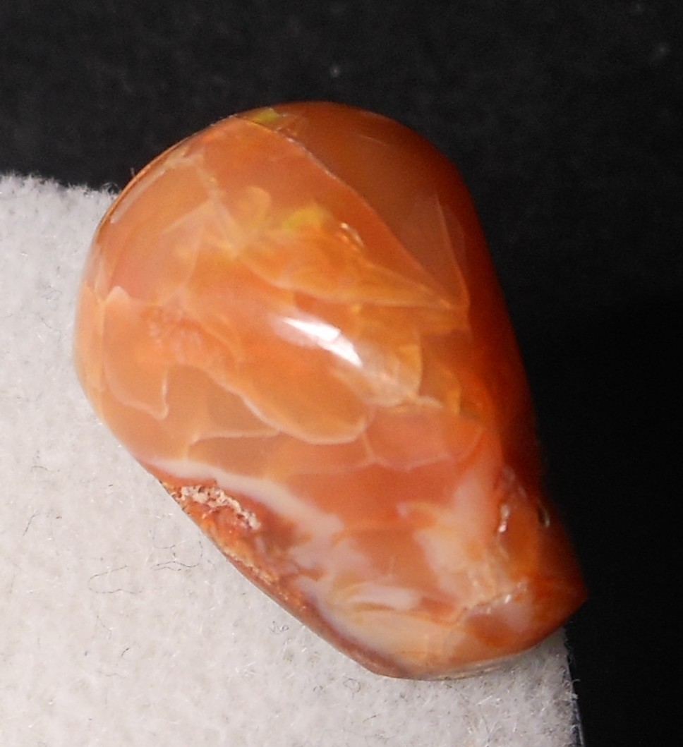 18ct Orange Mexican Fire Opal Polished Nugget 19.5×12.3×12.2mm
