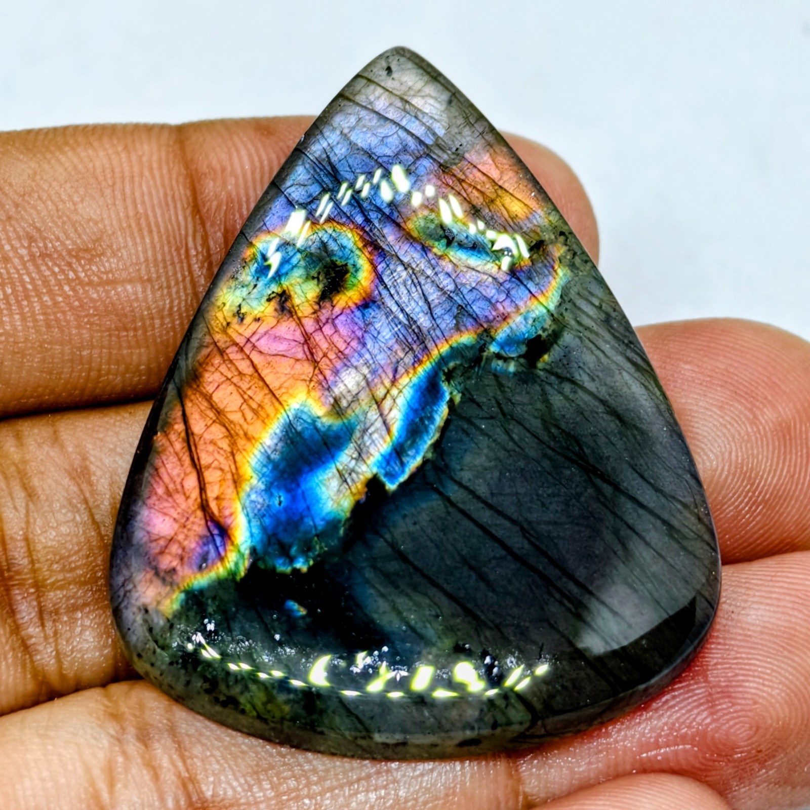 75 Cts Natural Labradorite Cabochon Gemstone 44.7×35.5×6.2 MM