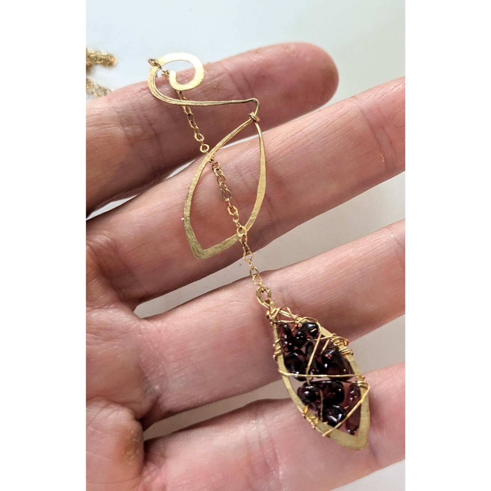 Artisan 14k Yellow Gold Filled Purple Garnet Lariot Y Slide Pendant Necklace