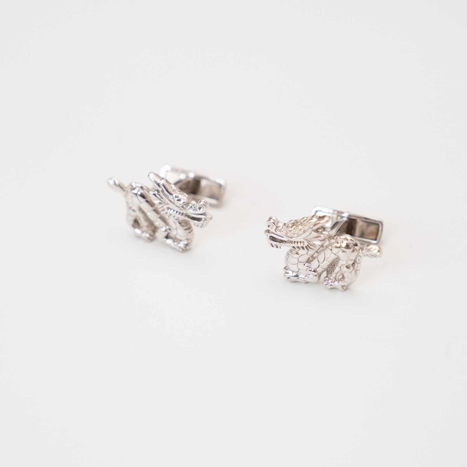 dunhill Cufflinks — Eastern Dragon Motif — Sterling Silver 925 — Hallmarked —
