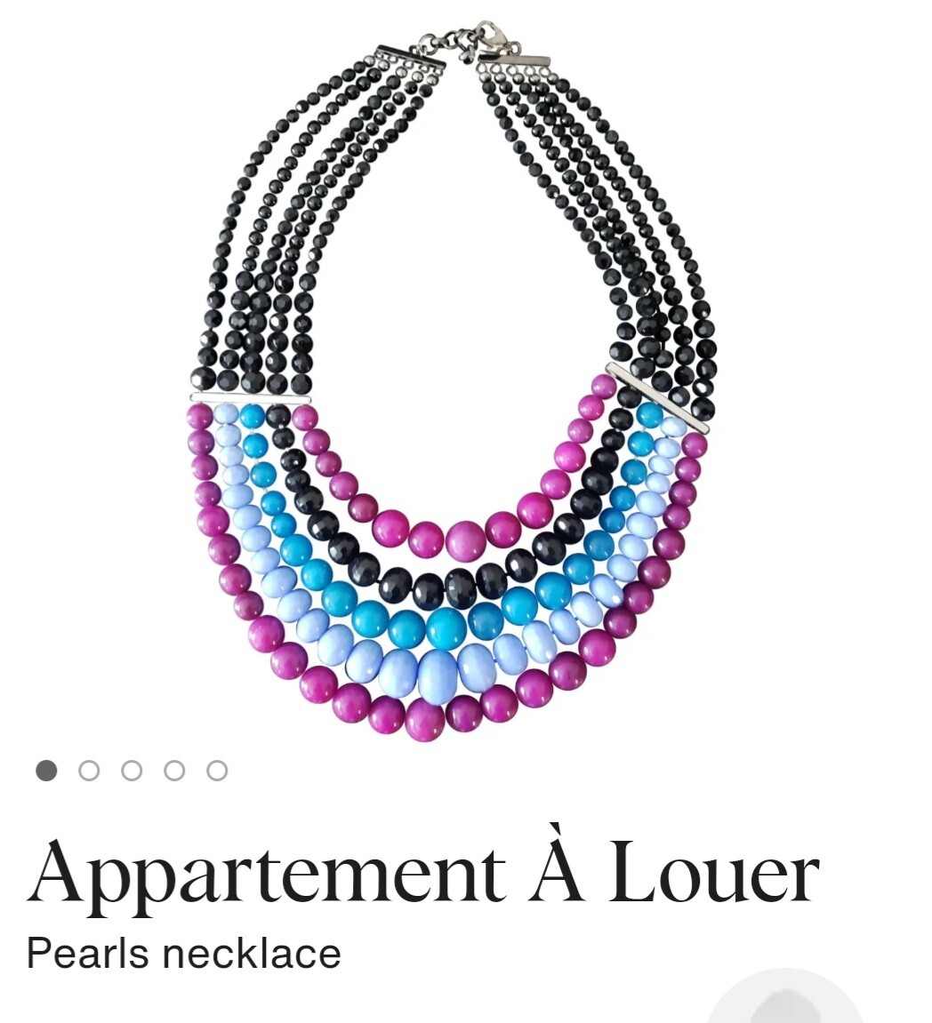 Statement Designer Necklace Appartement a Louer Paris Faceted 5 Strand Beads