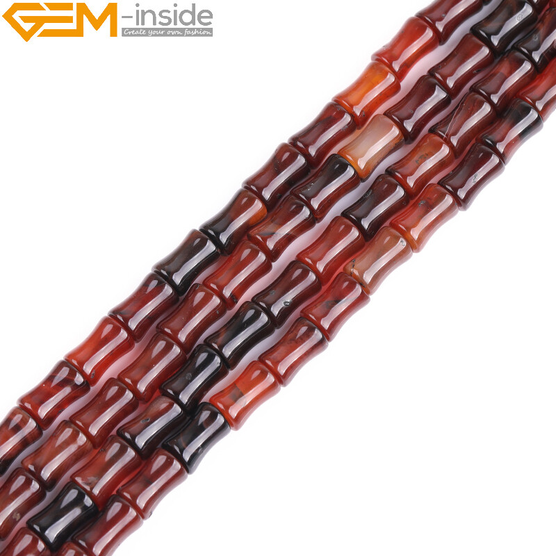 Natural Gemstone Bamboo Bone Assorted Loose Beads For Jewelry Making 15″ 30Pcs