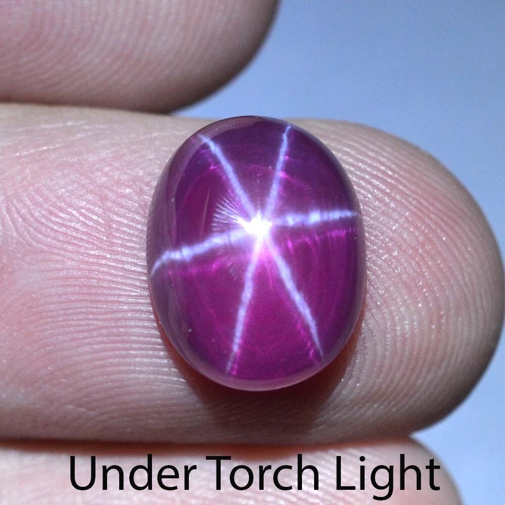 7.90 Ct 12.5×10 MM Red Ruby Star Sapphire 6 Rays Lab Corundum VDO RRS8717