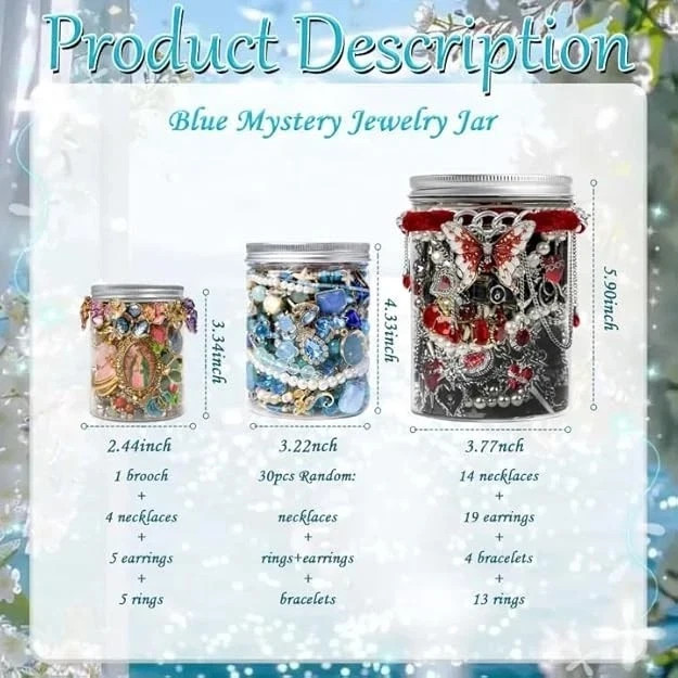 Mystery Jewelry Jar Bundle – Surprise Vintage Jewelry Box for Women,Gift Jewelry