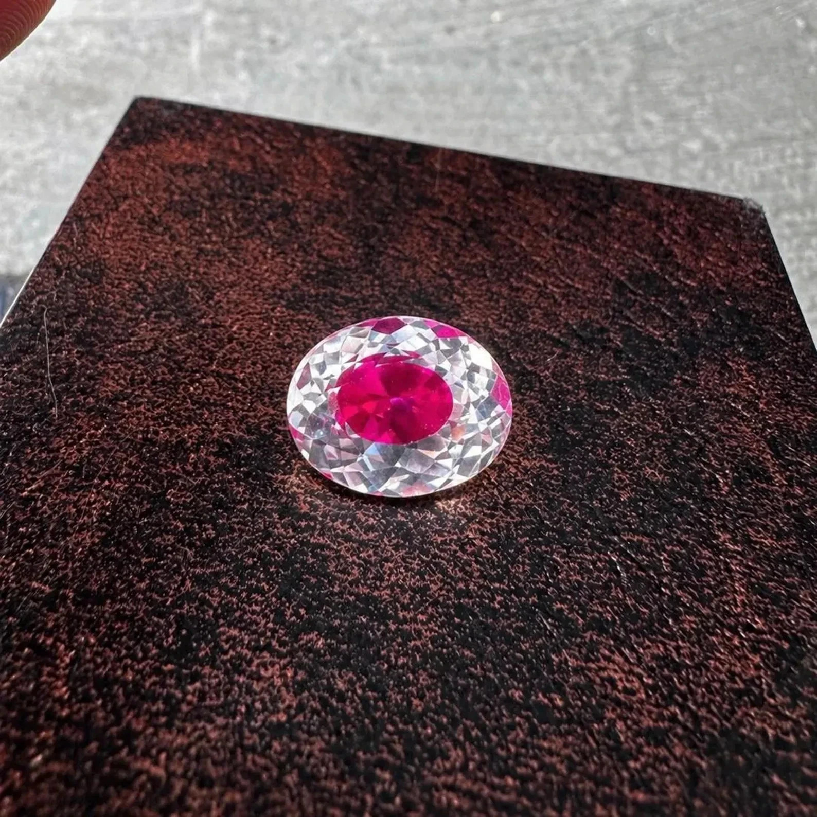 Natural Bi-Color 10 CT+ Pitambari Sapphire Oval Cut Loose Certified Gemstone