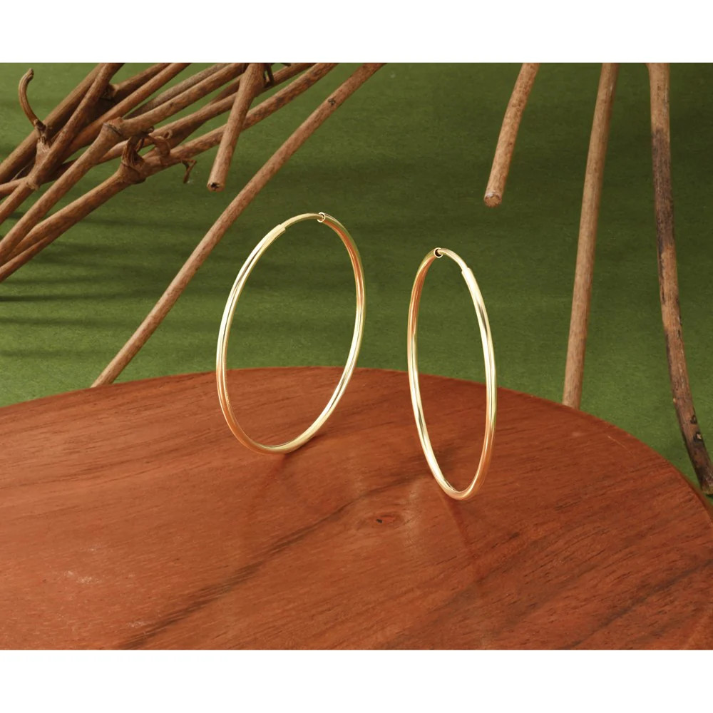 14K Yellow Gold 1.20mm Endless Hoop Earring