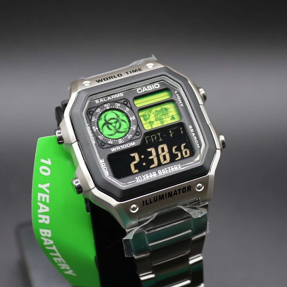 Radioactive | CASIO AE-1200WHD. Royale World Time Watch Mod. Negative Display
