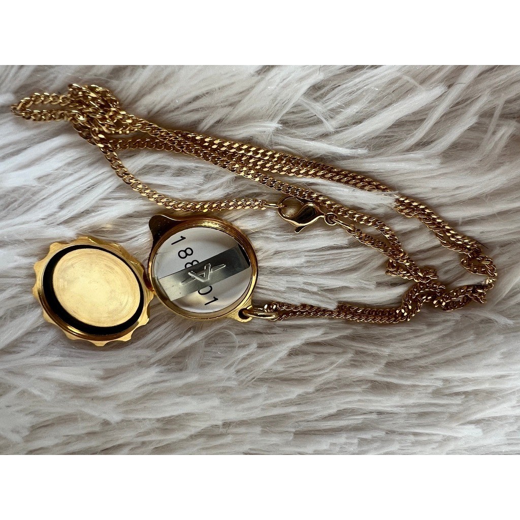 Medical Alert Necklace Emergency info Gold Caduceus Pendant Hidden Compartment