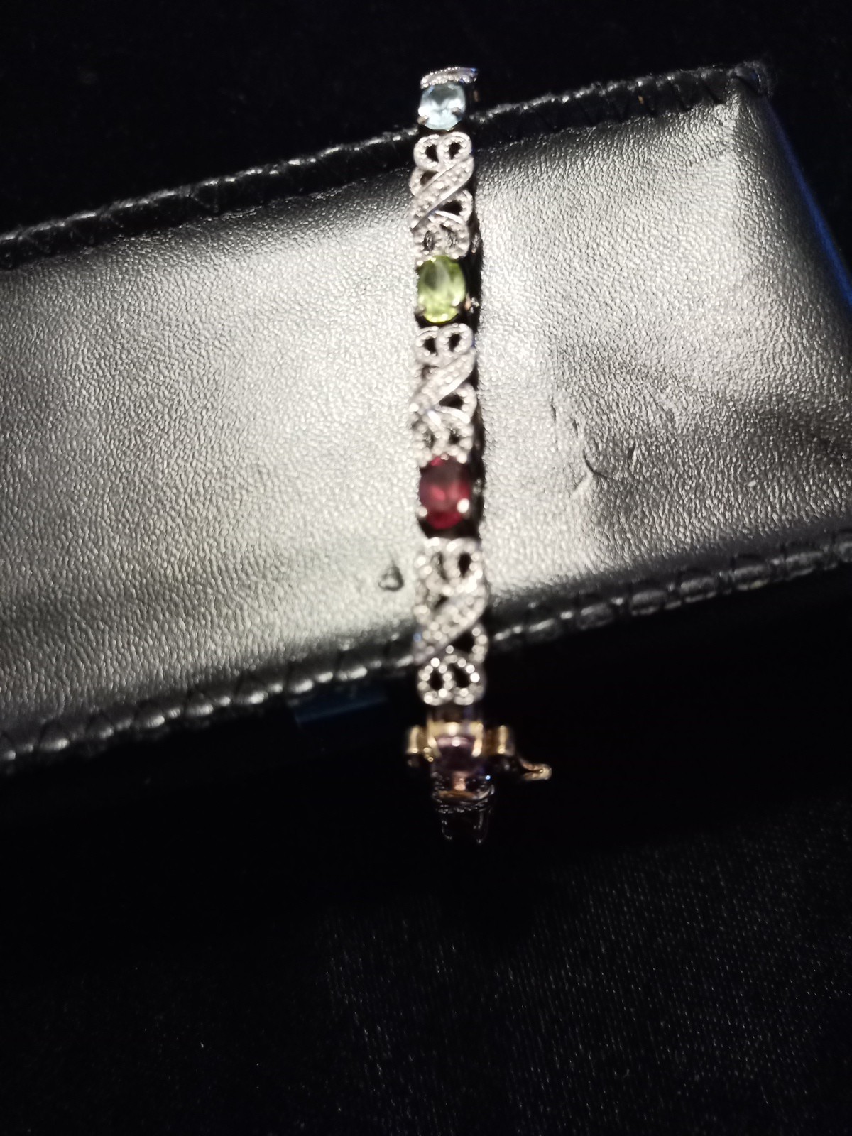 Sterling Silver BARSE .925 18 Inch 13.21 Grams. Chunky Many Precious Stones.