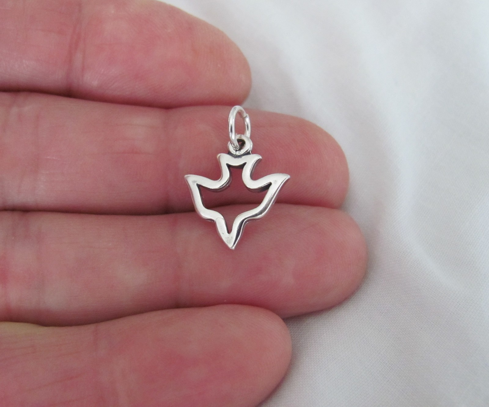 Sterling Silver dove outline charm