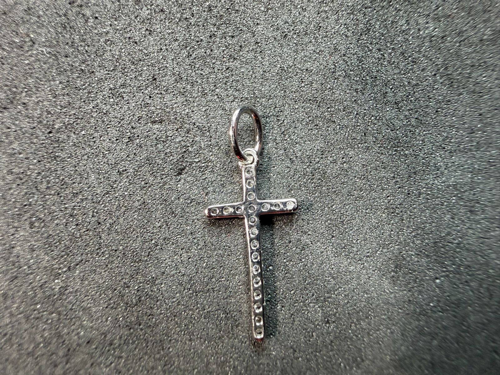 0.27g Vintage Sterling Silver 925 Pendant Cross Sparkling Design M