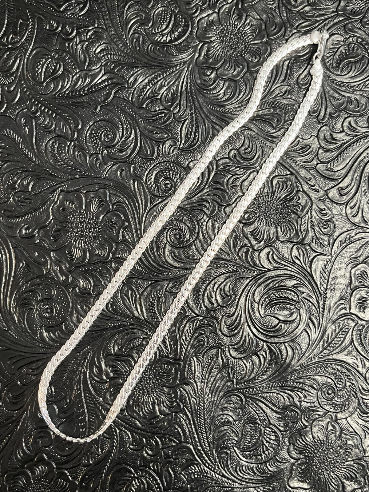 SHARP 925 SILVER PLATED MEN’S WOMEN’S SIDEWAYS CHAIN/NECKLACE 6mm 24″