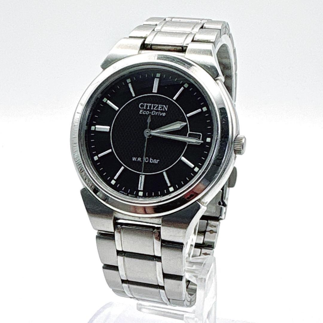 CITIZEN BM6770-51E Eco-Drive Chronograph Black Silver Stainless Used Japan
