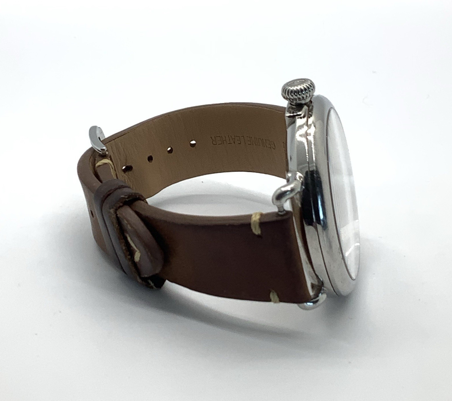 Shinola Argonite-1069 The Runwell Watch Brown Leather Band Not Ticking, As Is