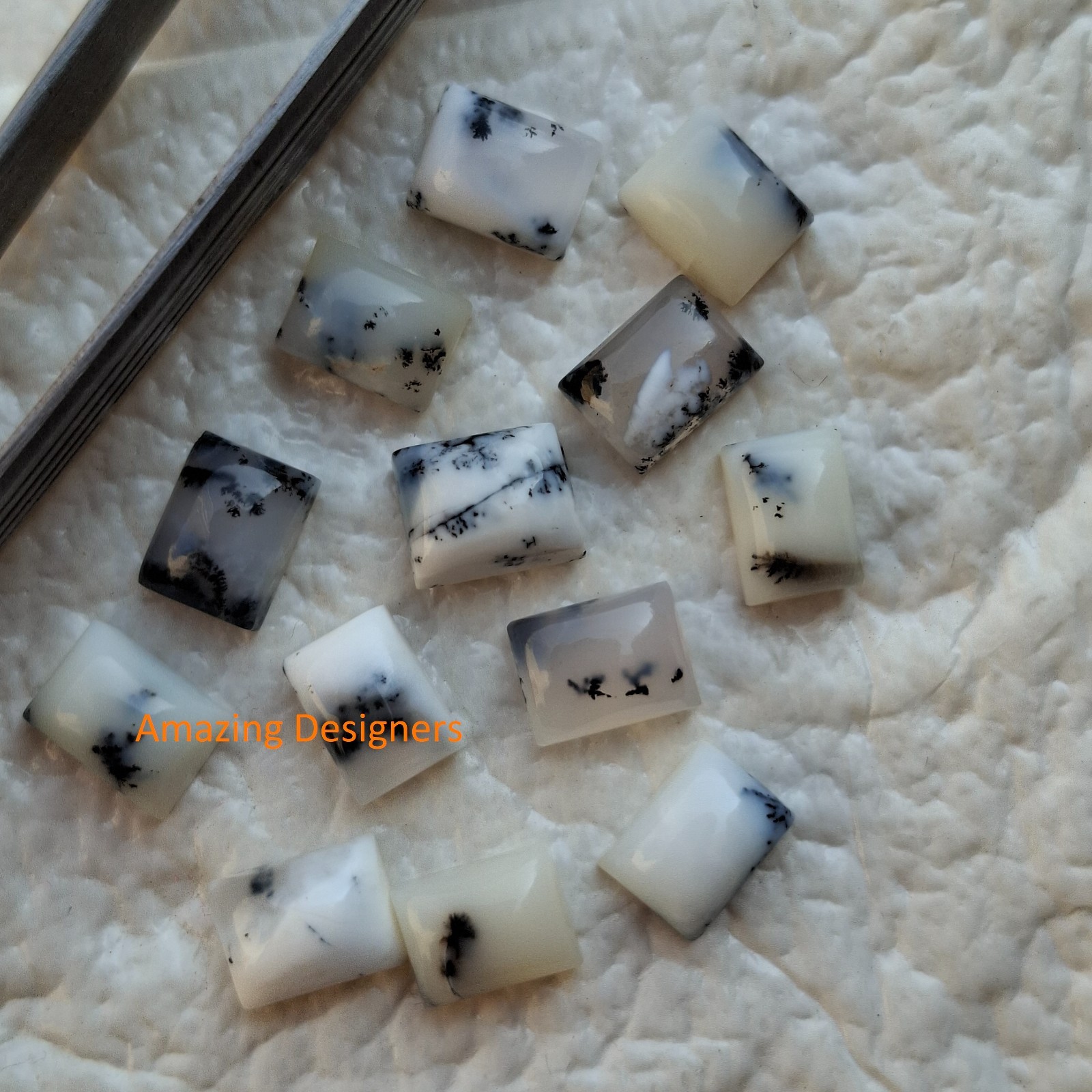 Natural Opal Dendrite Rectangle Cabochon 6x8mm to 20x25mm Loose Gemstone
