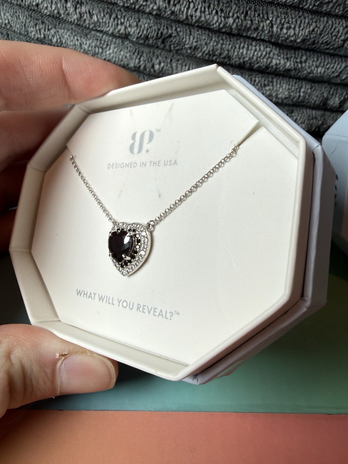 Ring Bomb Party 925 Sterling Silver Black Onyx Heart CZ Pendant Necklace 18″
