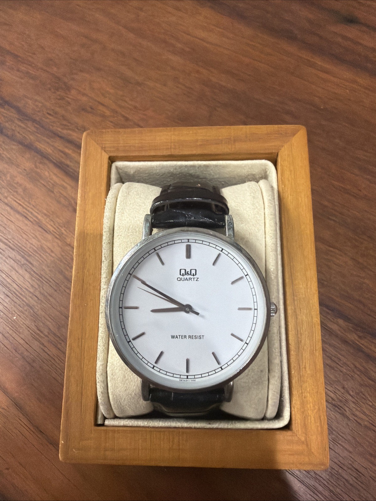 Q&Q by Citizen 3 Bar Silver Tone Black Band Men’s Watch Needs New Battery