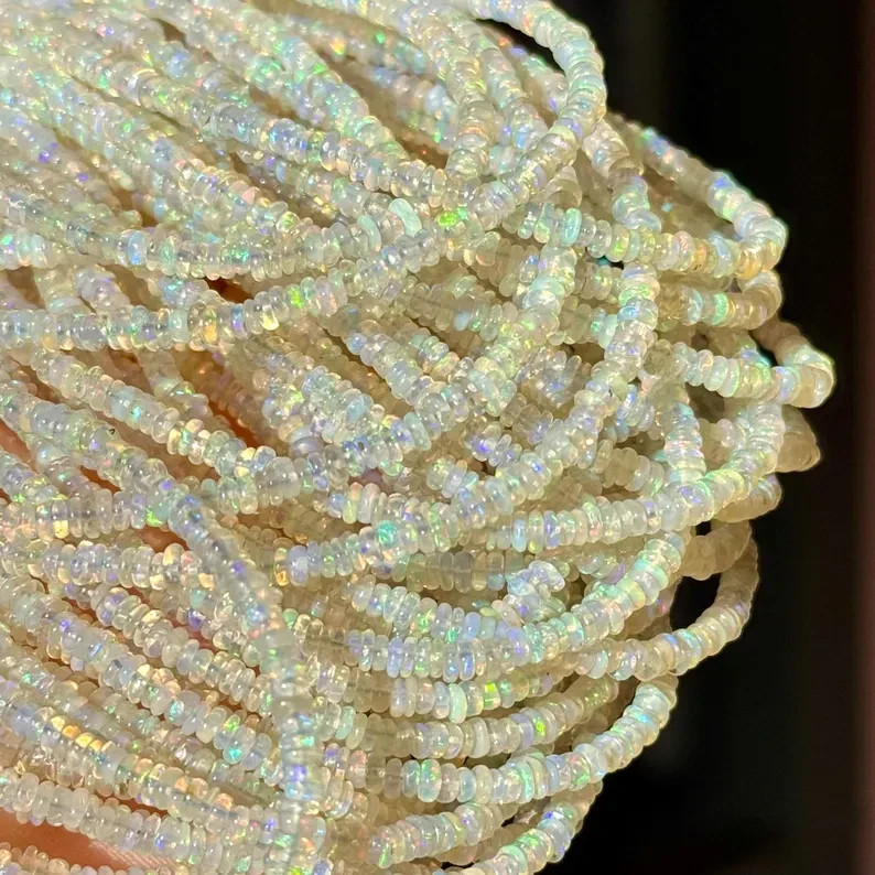 Ethiopian Opal Rondelles, 3mm to 4mm, Opal Beads, Opal Rondelles,