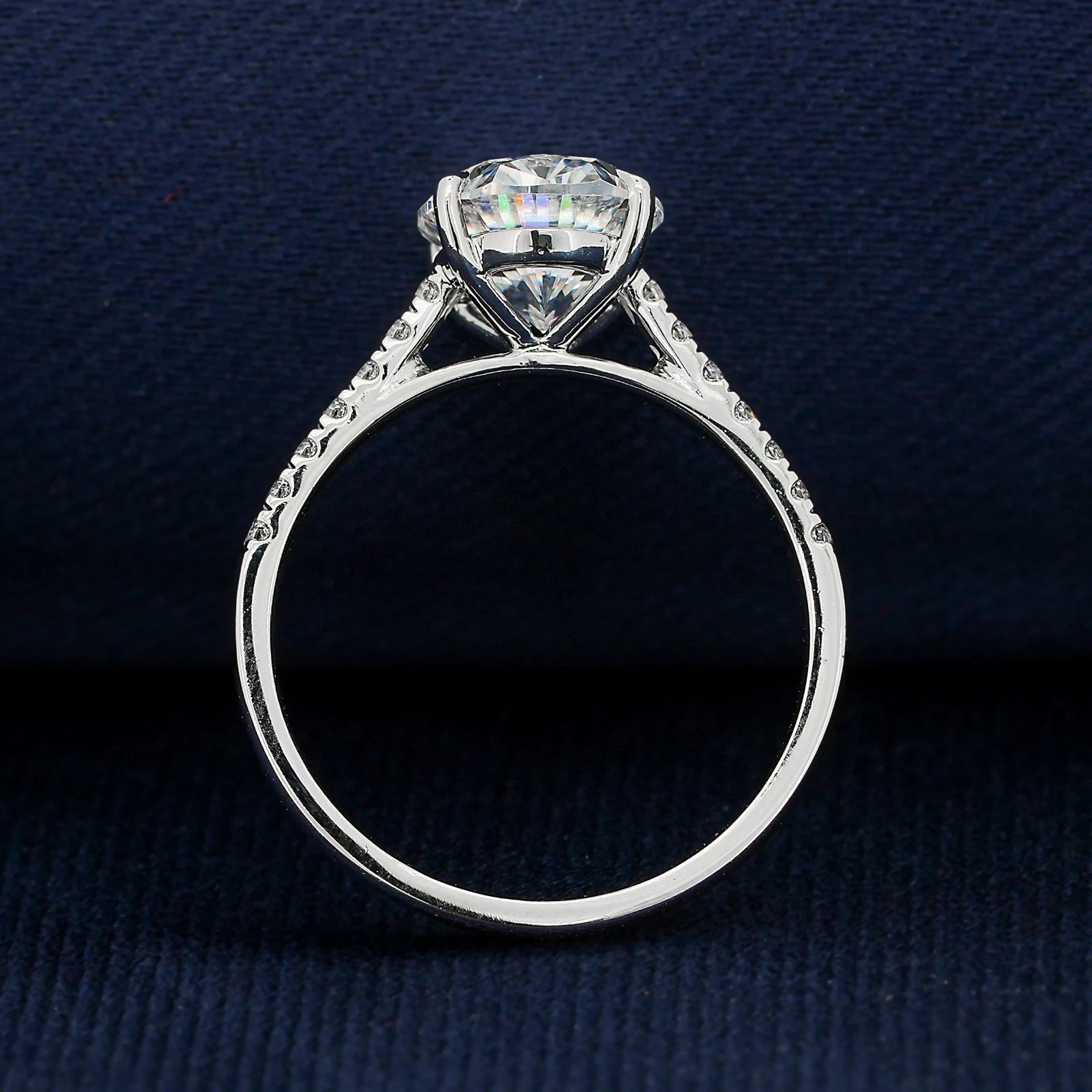 3.25 Ct IGI Oval F-VS1 Lab Grown Diamond Engagement Promise Ring 14K White Gold
