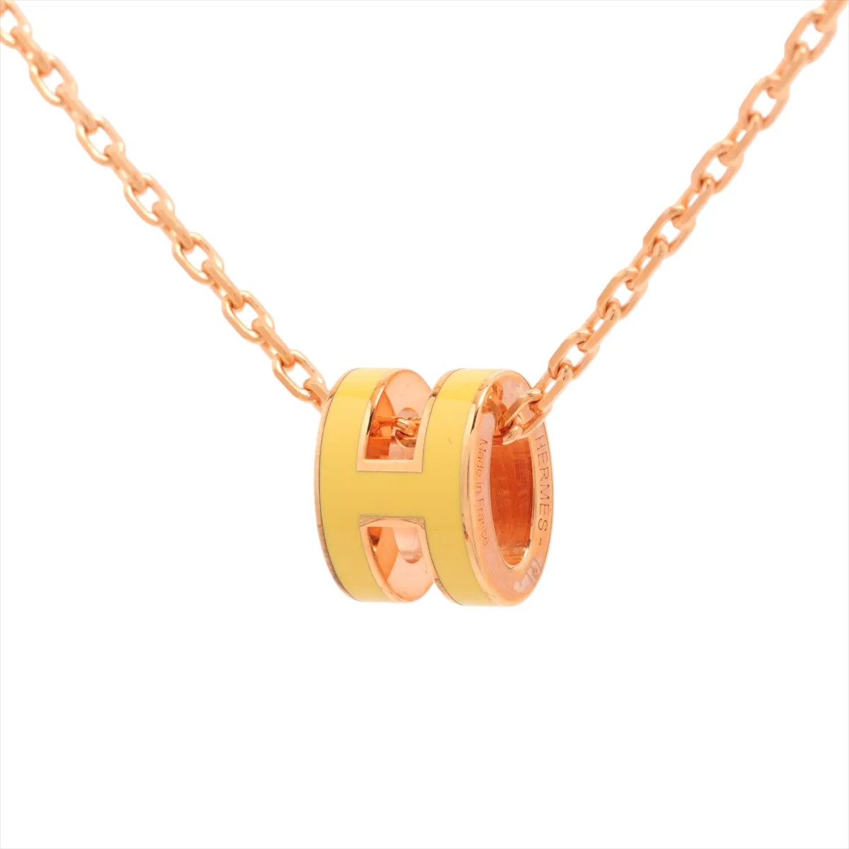 Hermès Mini-pop H Necklace GP yellow x gold