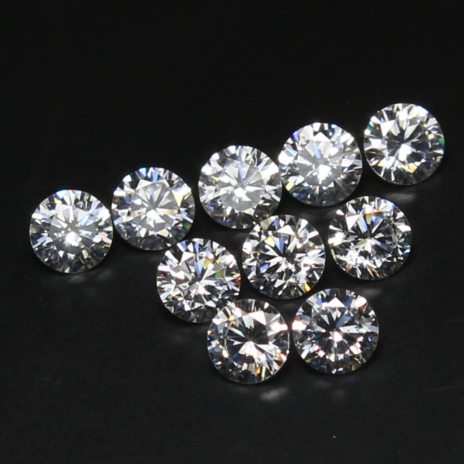 Certified Natural D Color VVS1 Brilliant Cut 2.50 MM Round White Diamond 10 Pcs