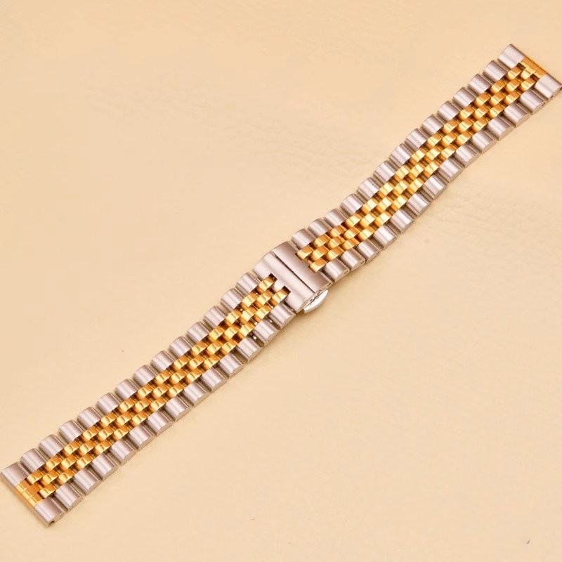 Jubilee 12mm-24mm Wristwatch Strap Metal Bracelet Stainless Steel Watch Band