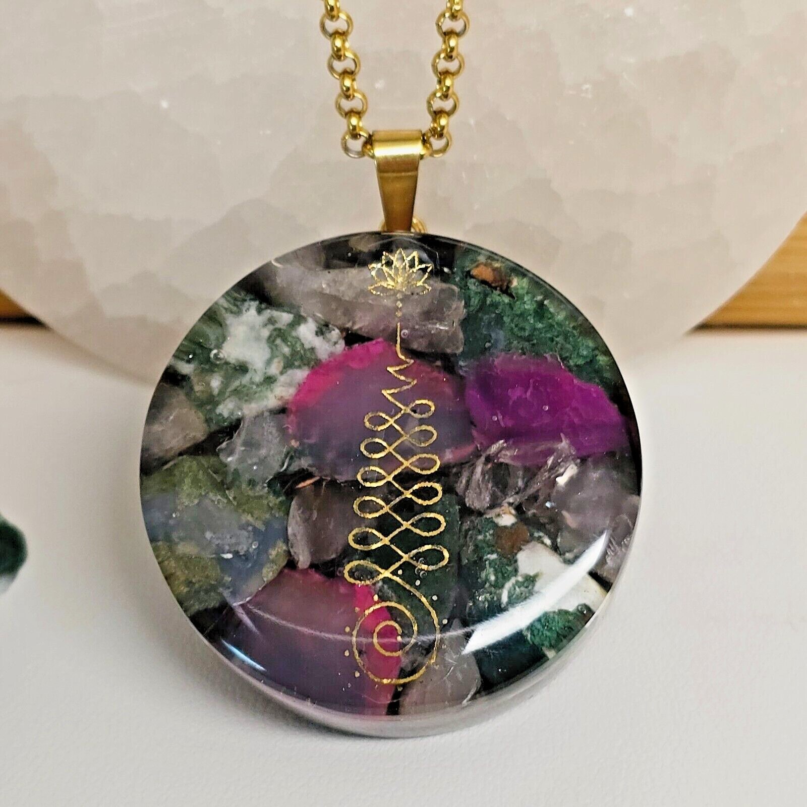 UNALOME Buddhist -Orgone Generator Energy +50 crystals. Self-discovery & triumph