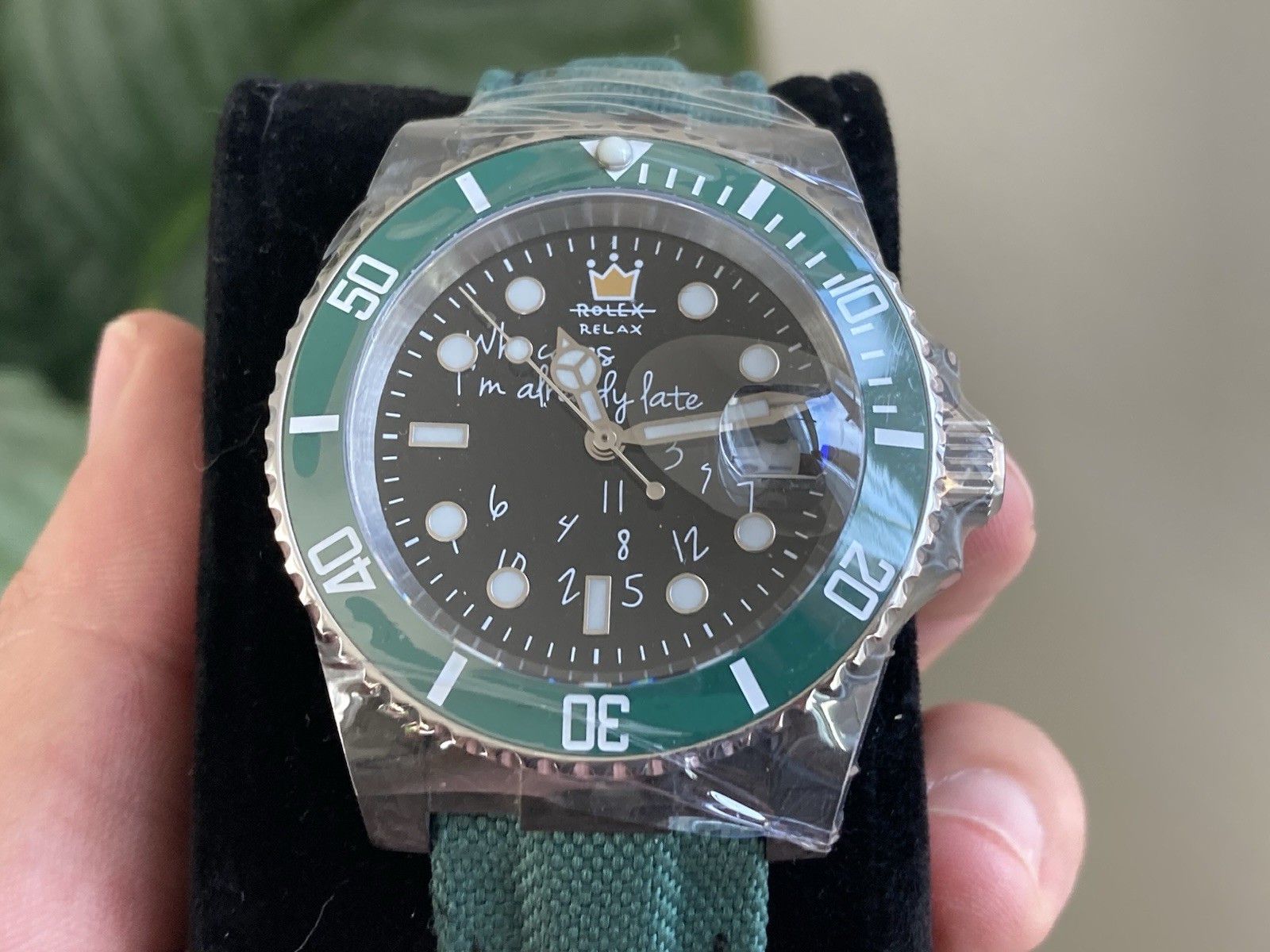 NEW Atomishine Funny Relax “Hulk” Green Mens Automatic Diver Style Watch Sport
