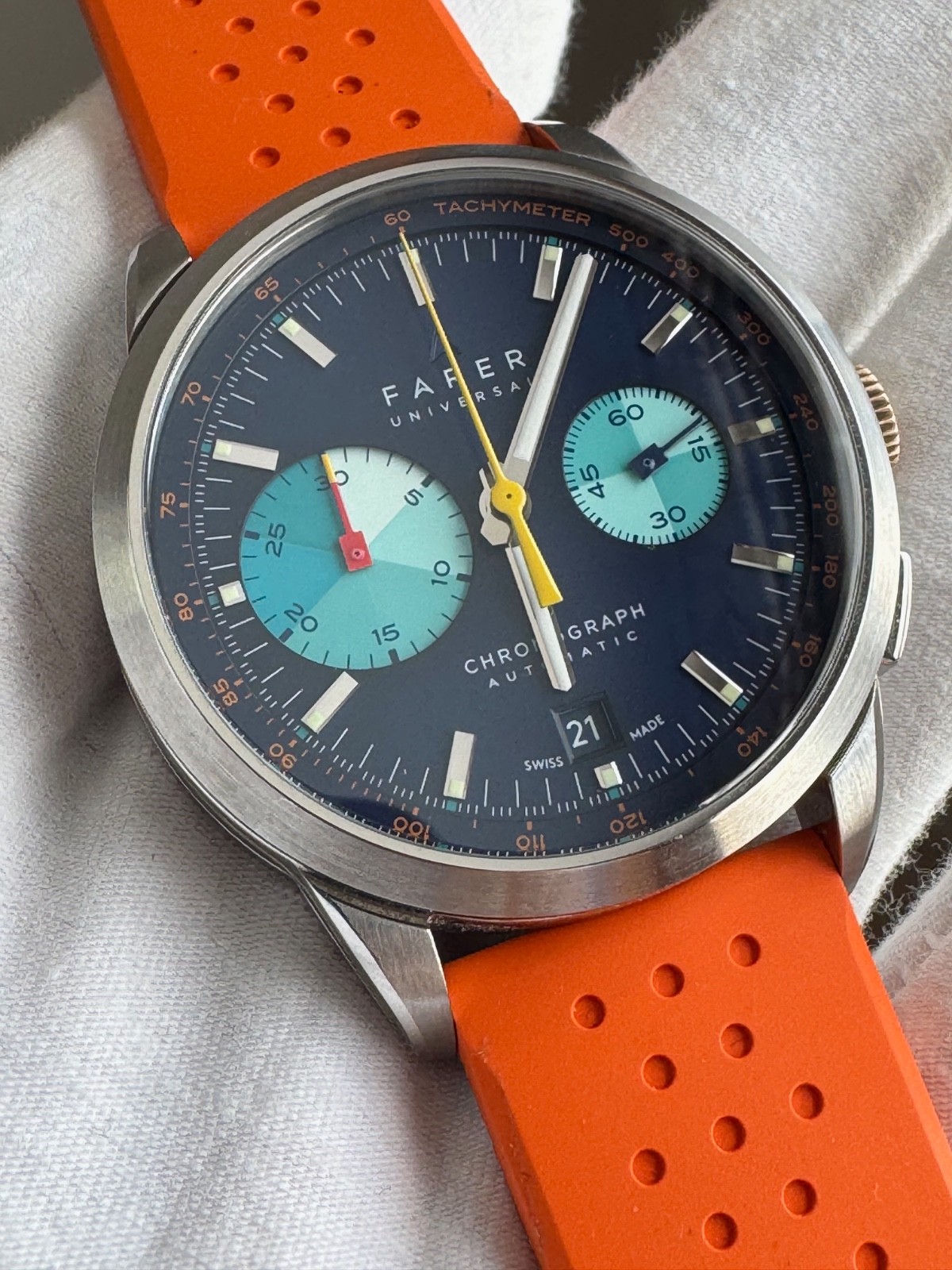 Farer Cobb Big Eye Mechanical Chronograph Watch