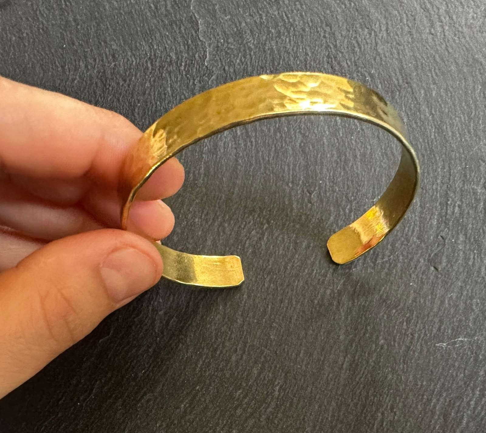 Handmade Spanish Copper Cuff Bracelet Hammered Adjustable Open Bangle Artisan