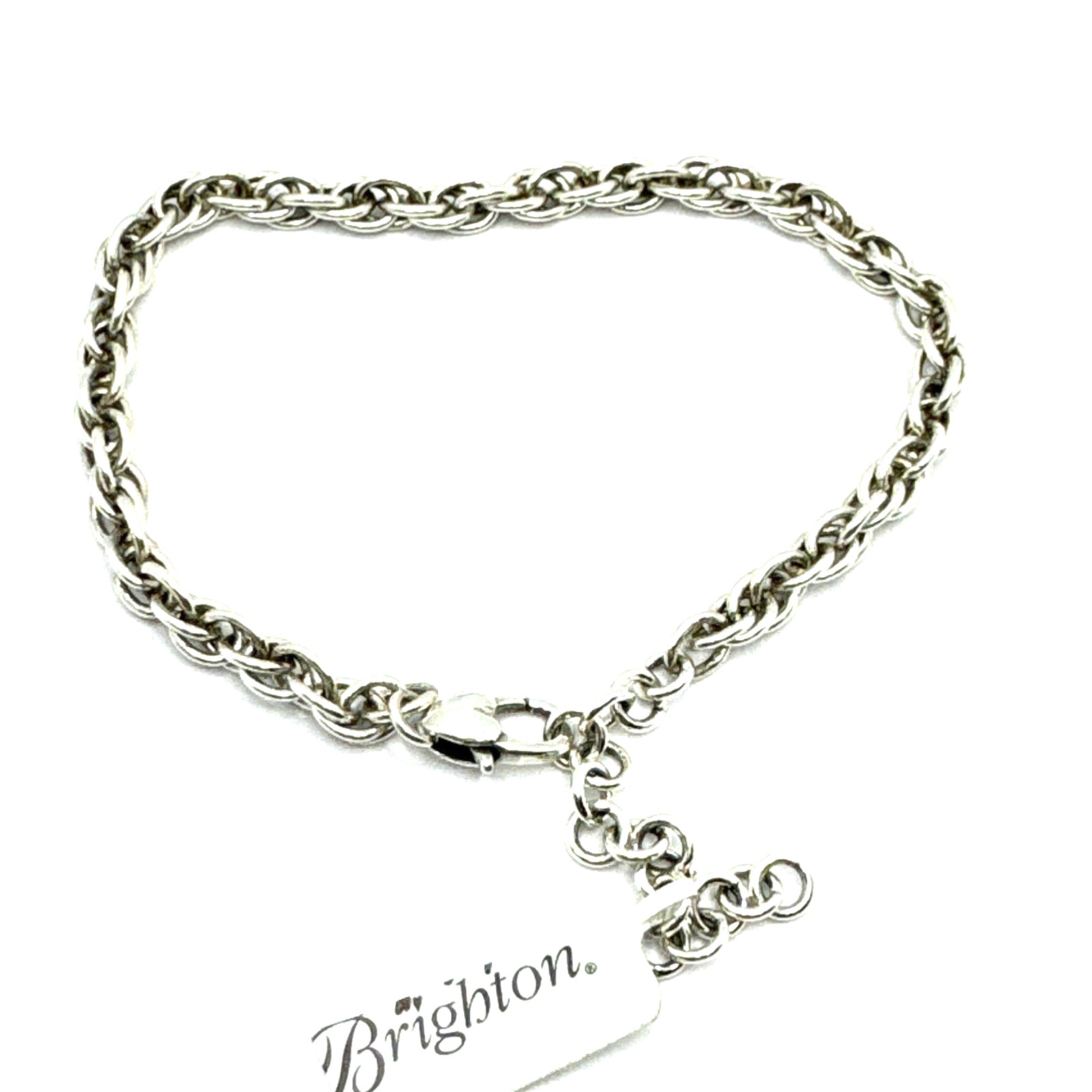 Brighton Rolo Small Links Add Clip-On Charm Silver Legacy Bracelet 9.5in NWT