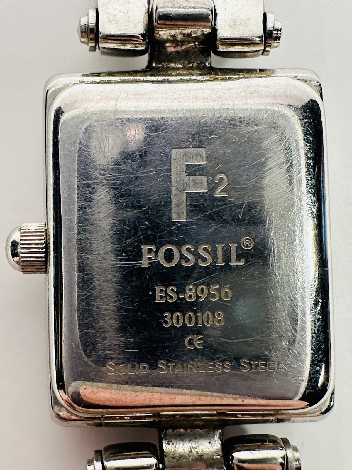 Working! FOSSIL F2 ES-8956 Silver Tone Analog Women’s Watch (R2)
