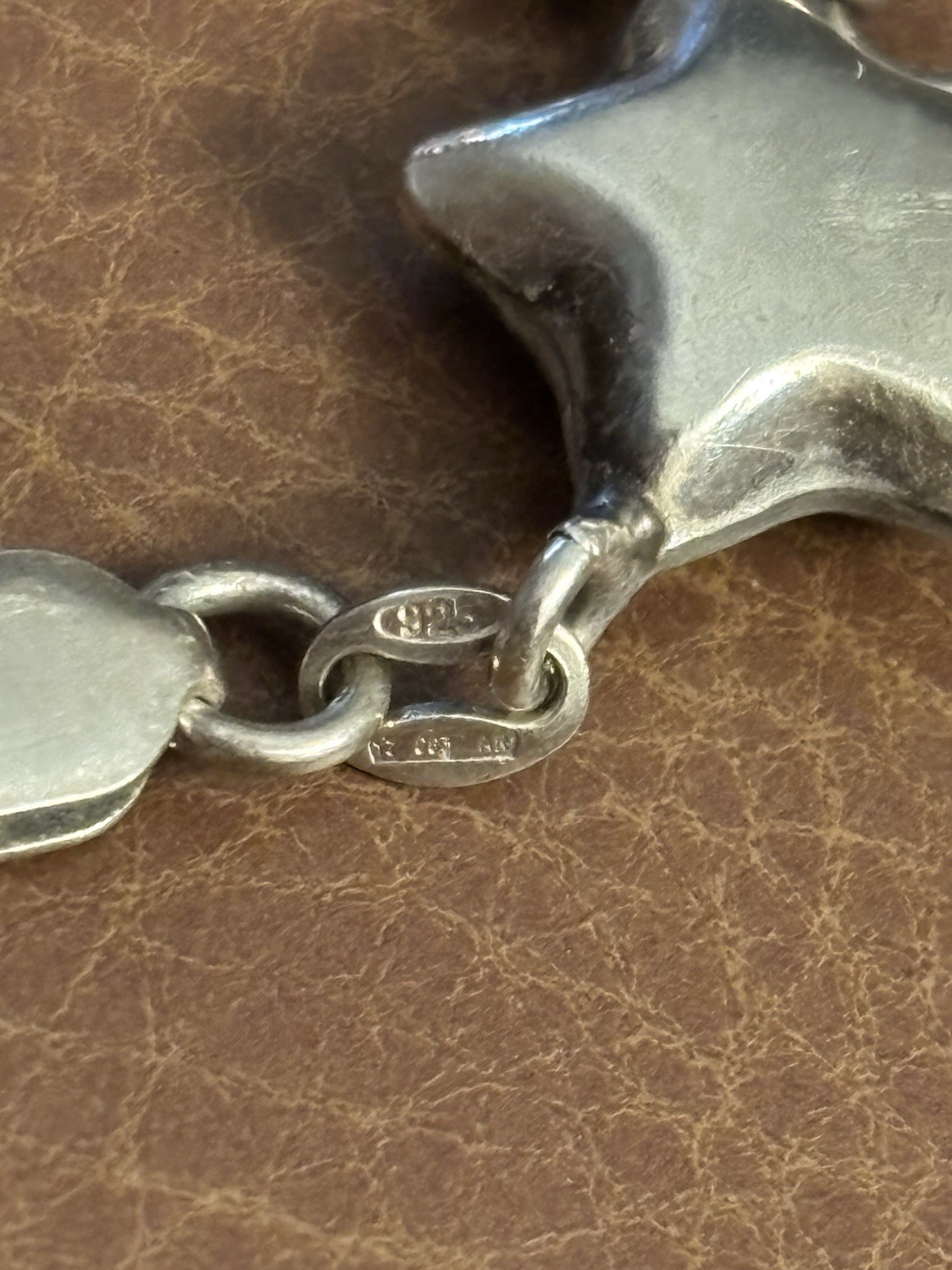 925 Sterling Silver Double Chain Charm Bracelet Bubble Turtle & Star Lobster