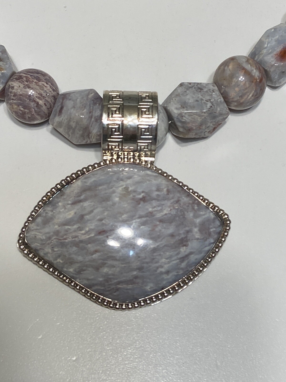 Signed Jay King DTR 925 Sterling Silver Beaded Necklace And Pendant