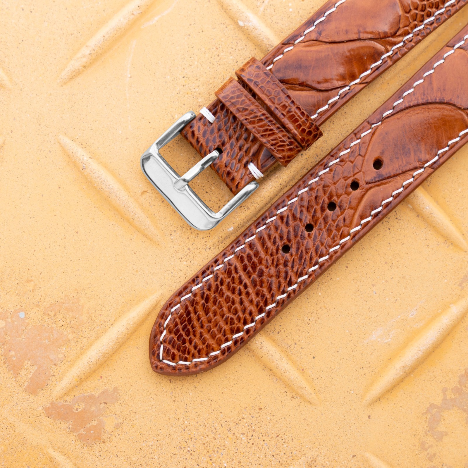 Genuine Light Brown Ostrich Leather Watch Strap Leg Leather Band Men’s 14-26mm