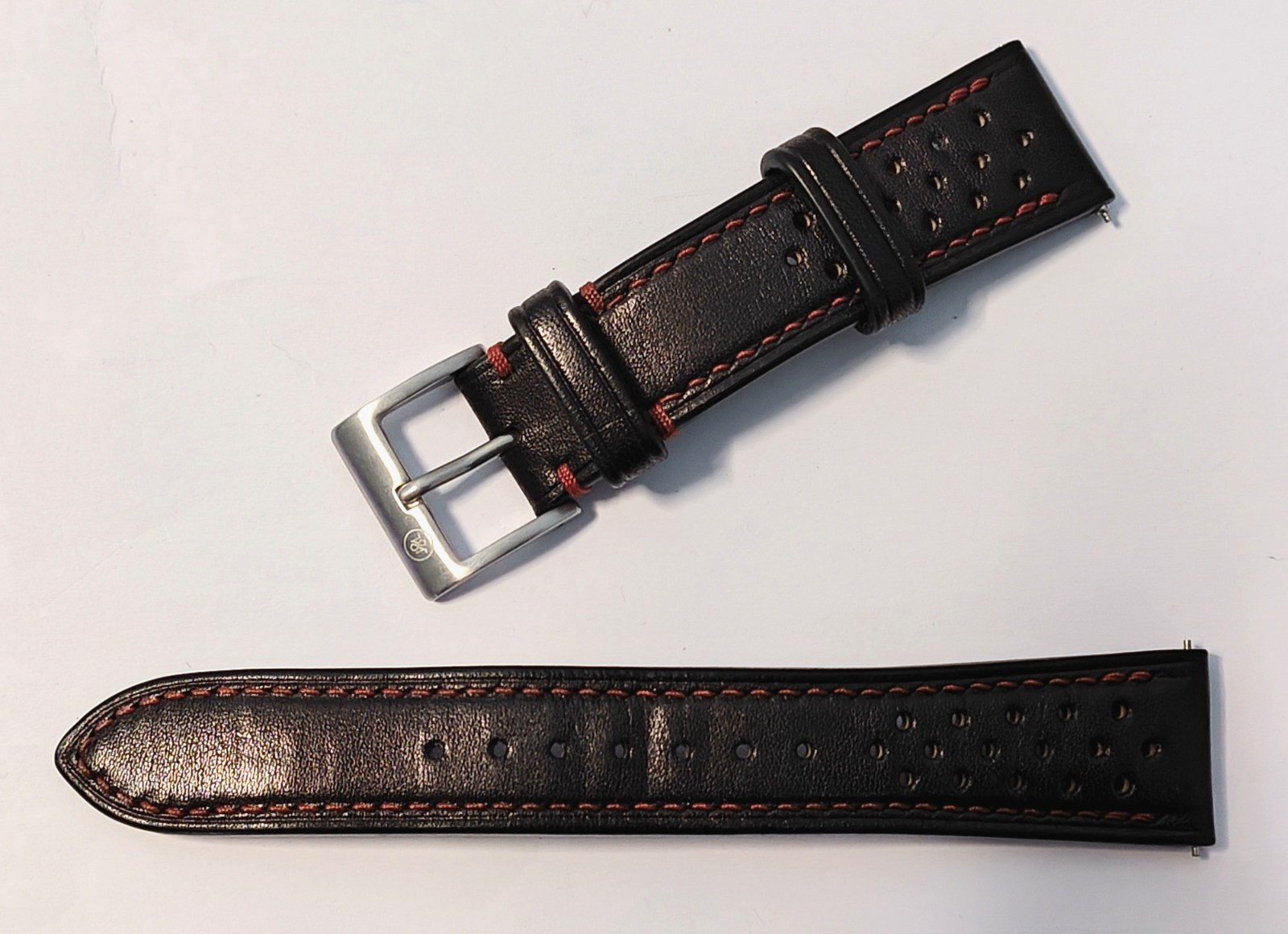 The Strap Tailor Omega Style watch Strap Chronoscope Leather Strap 21 mm