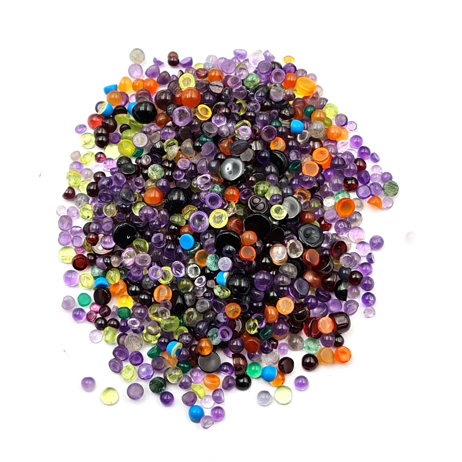Natural Multi Stone Mix Size Round Cabochon Loose Gemstone Lot 100 Pcs 2-5 MM