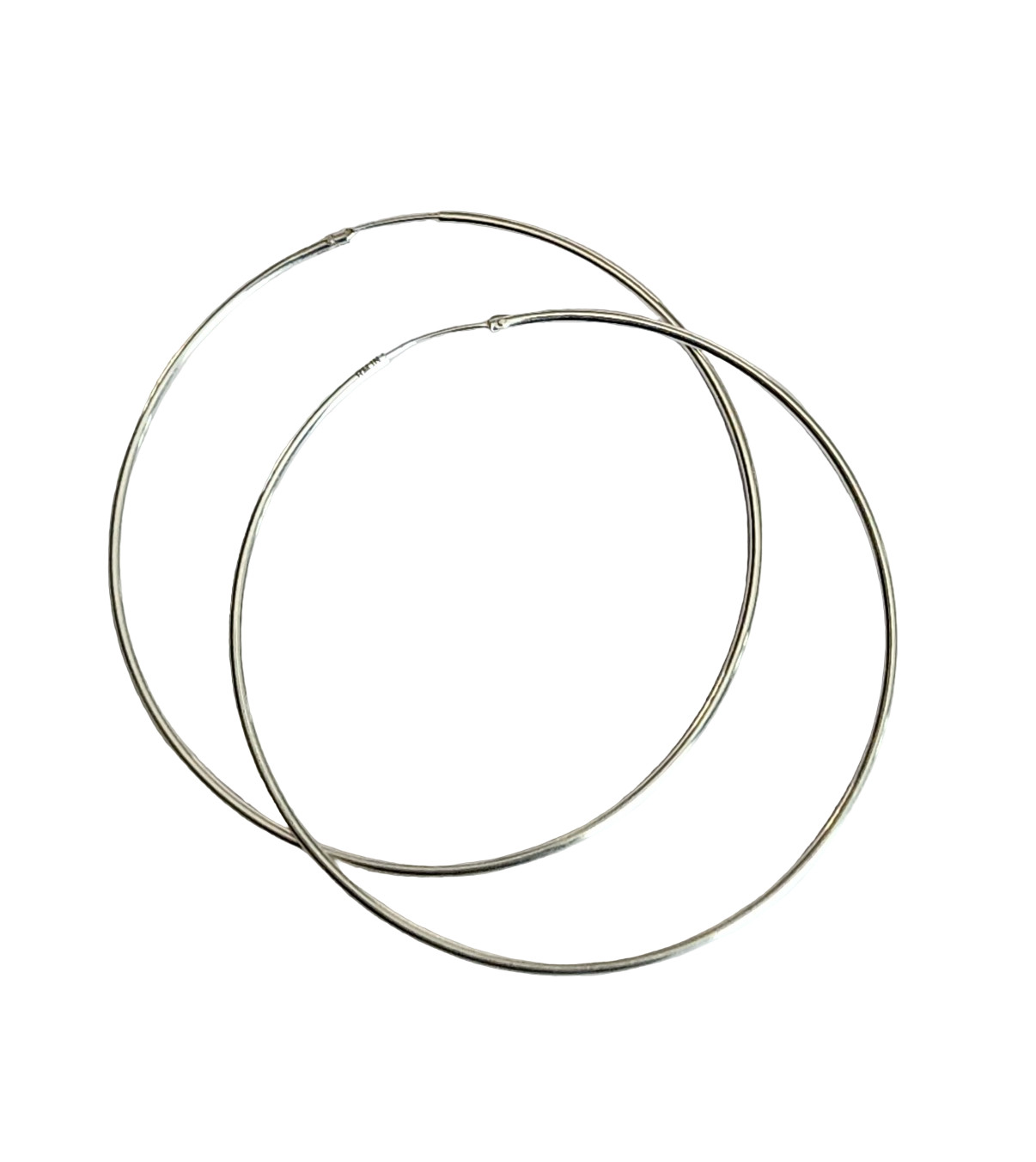 .925 STERLING SILVER ENDLESS HOOP EARRINGS – 2.25 INCHES