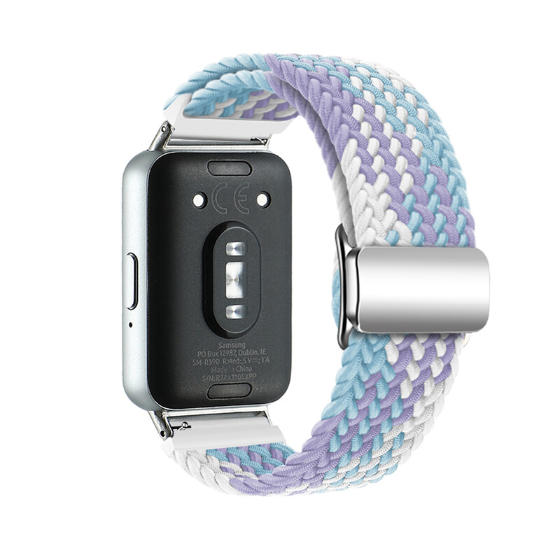 For Samsung Galaxy Fit3 SM-R390 Sports Magnetic Braided Nylon Strap Watch Band