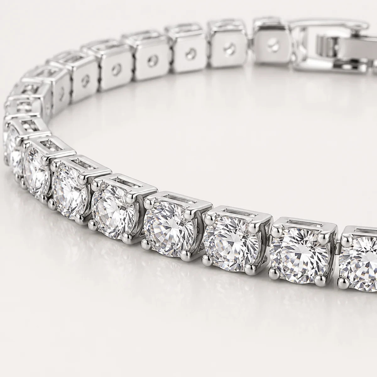 4mm Moissanite Tennis Bracelet silver 7 7.5 8 Inch Unisex