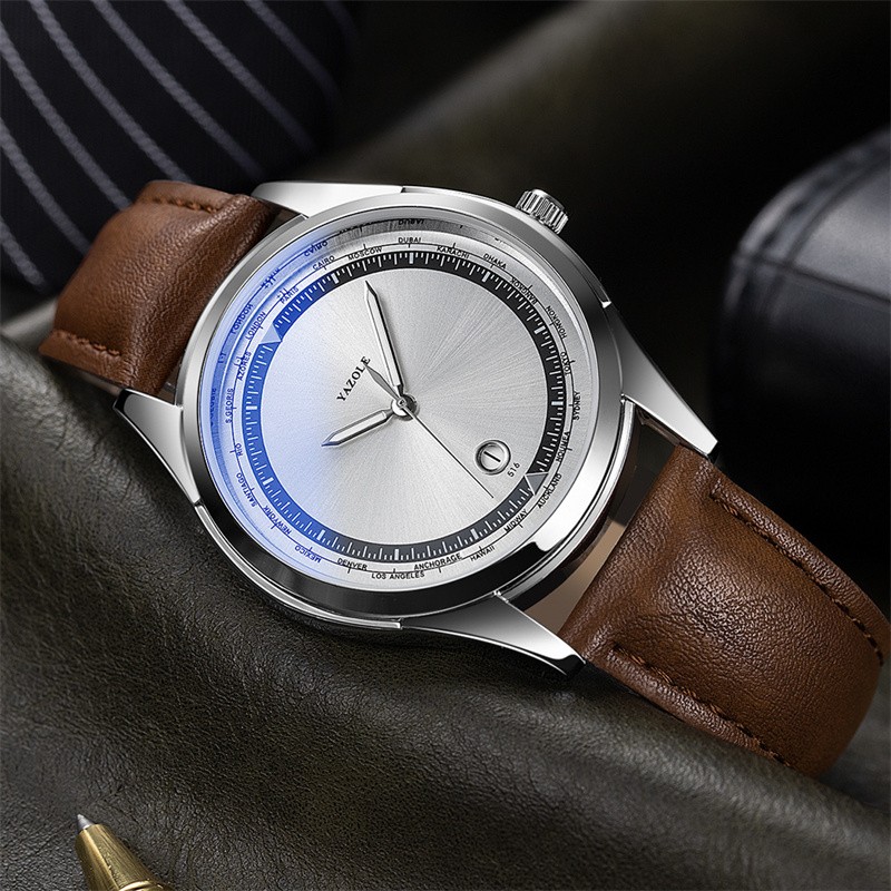 Men Quartz Wristwatch Case Analog Casual Business Gift For Fathers Husband
