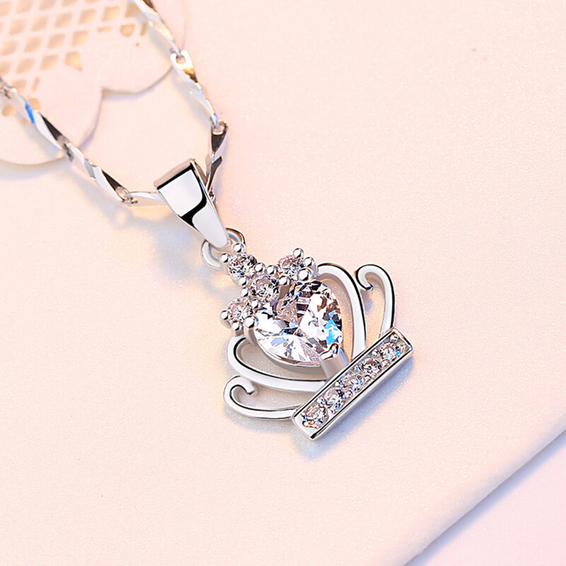 To My Mom Necklace, 925 Silver crown Necklace, Mother’s day gift from kids.