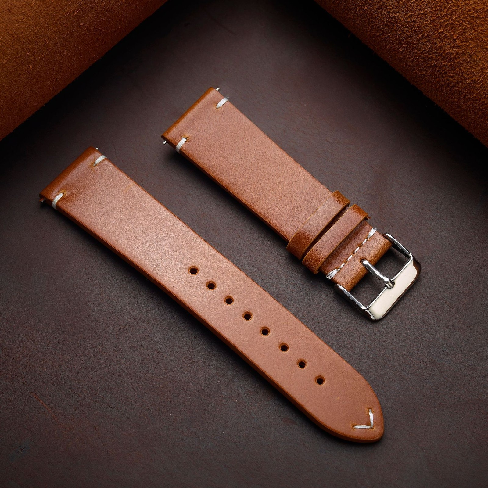 High Quality Retro Wax Cowhide Watch Strap Genuine Leather Wristband 18mm-24mm