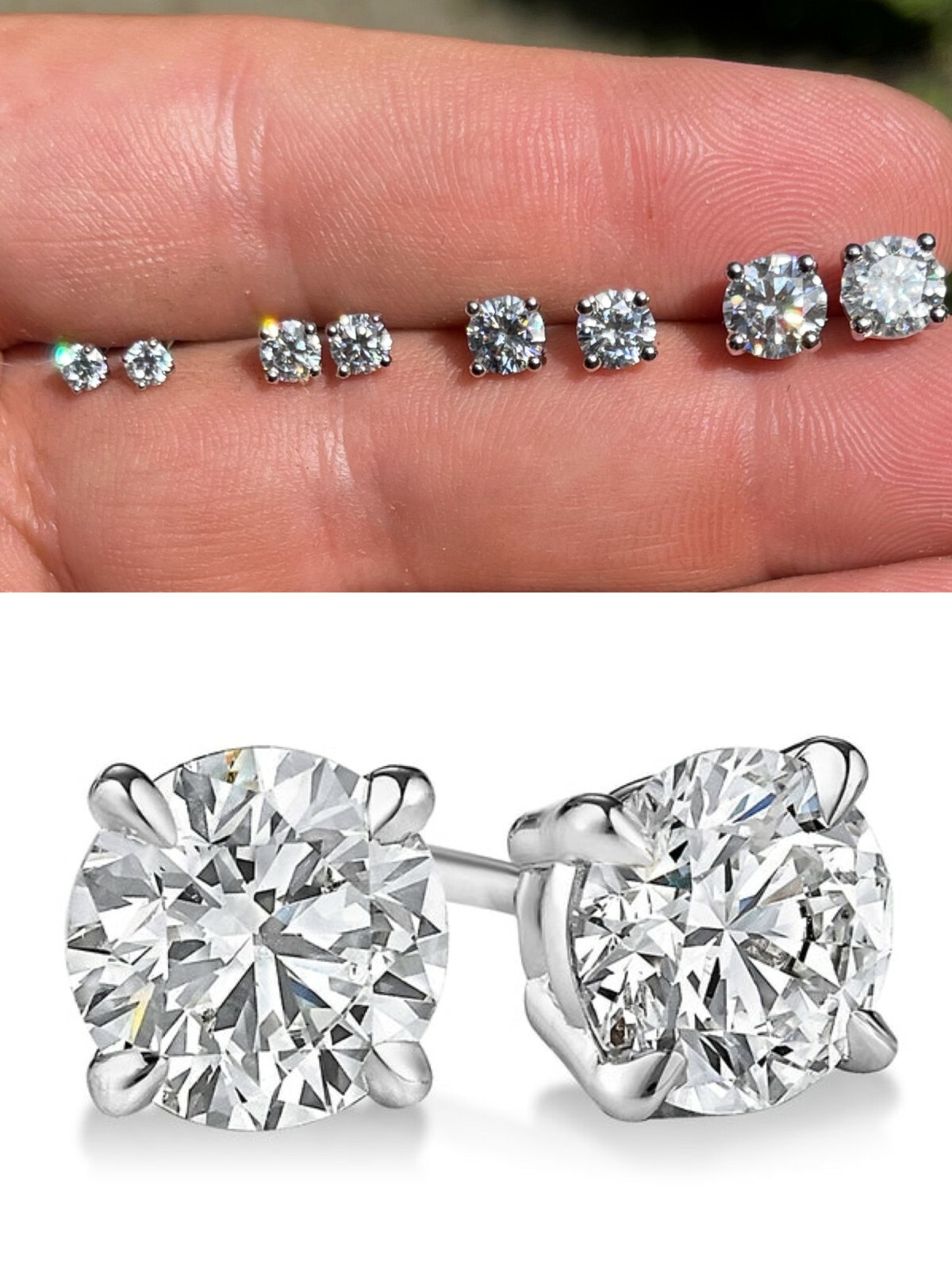 Aretes con Rosca De Piedra MOISSANITE REAL !! Unisex Tenemos en Tamaños 0.2-2CT
