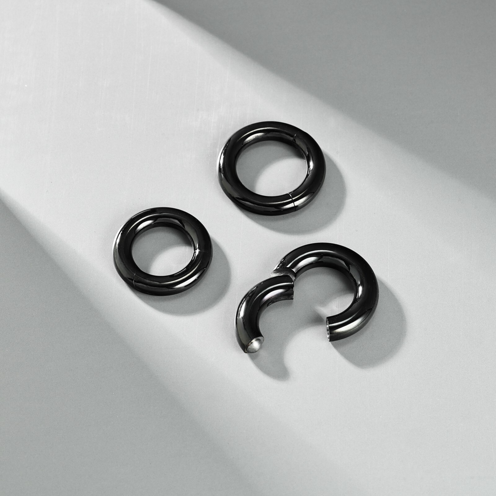 2G-12G Titanium Hinged Large Septum Ring Clicker Ear Gauge Hoop Earring Jewelry