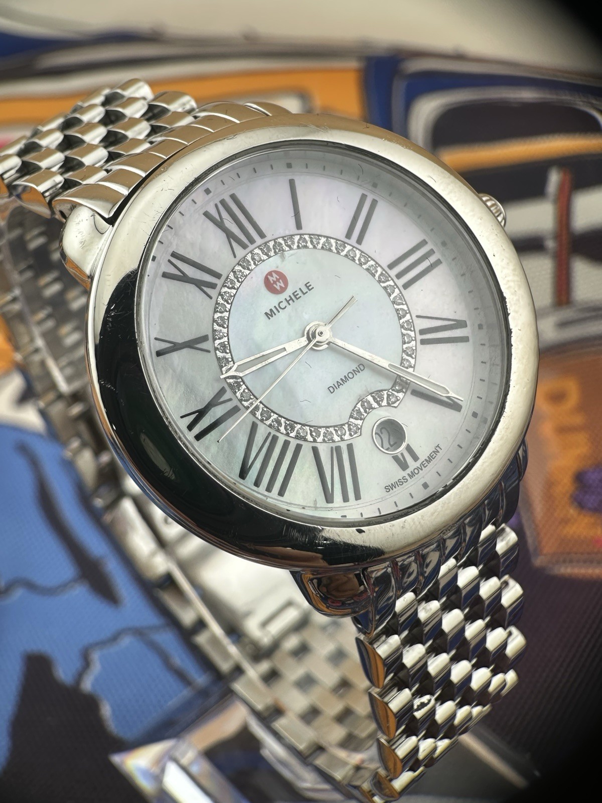Michele Serein Womens Quartz Swiss Movement MW21B00A0963 Diamond Mother Of Pearl
