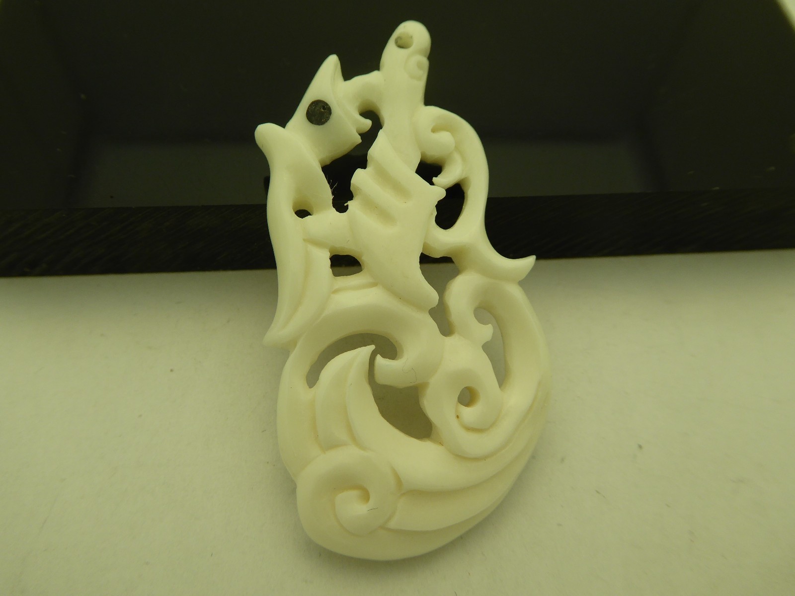 Maori Style Hand Carved Manaia Guardian Handmade Water Buffalo Bone Pendant