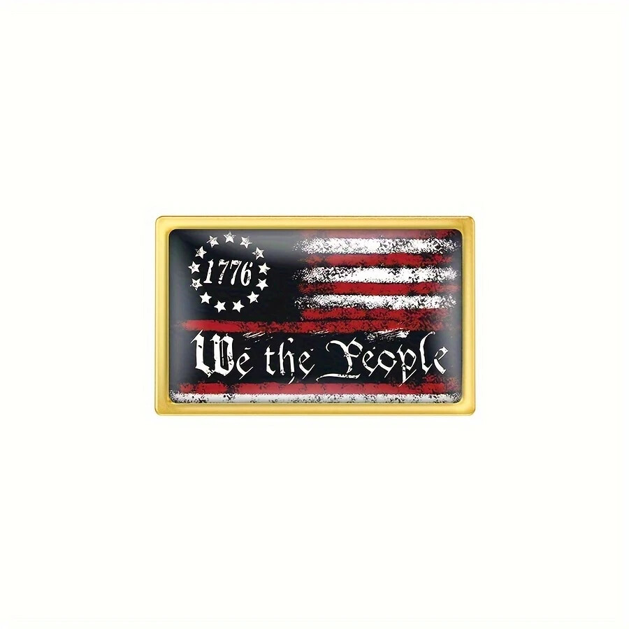 1776 “We the People” Enamel Pins, Patriotic American Flag Design, Brooch Badge