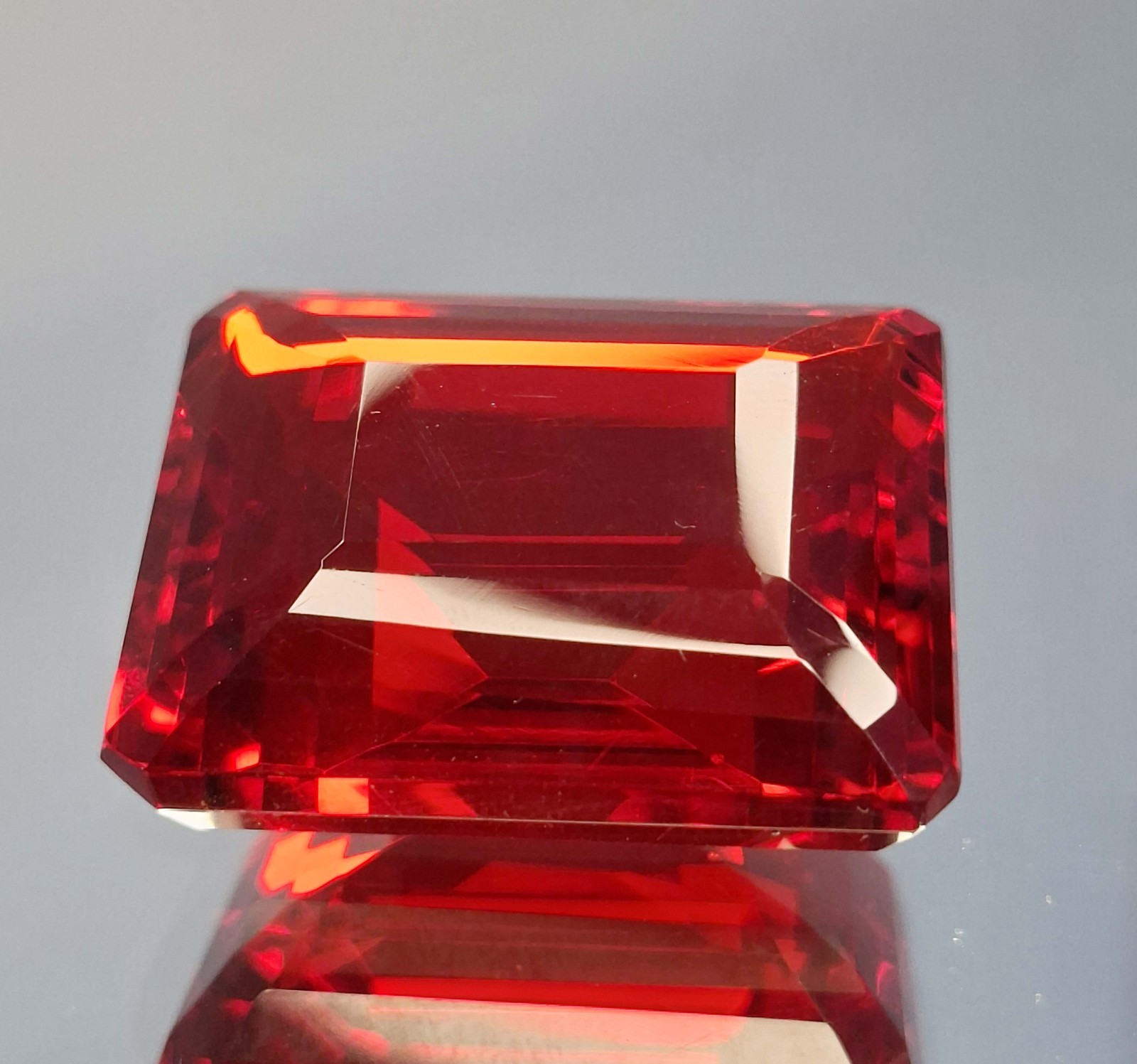 108-110 Ct Red Topaz Emerald Cut Natural Certified Loose Fabulous Gemstone RK893